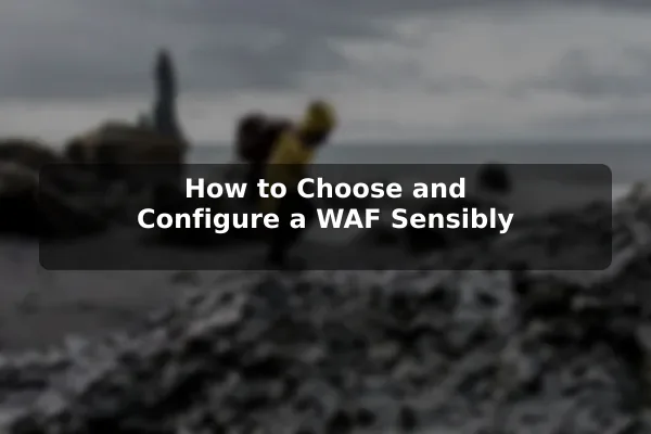 How to Choose and Configure a WAF Sensibly