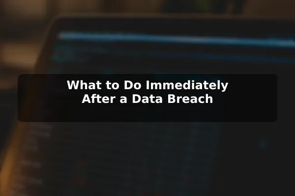 What to Do Immediately After a Data Breach