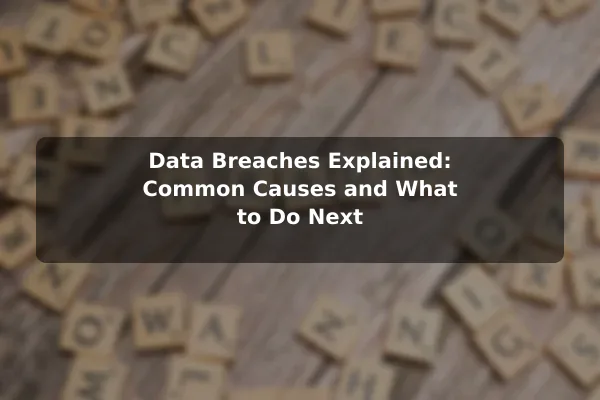 Data Breaches Explained: Common Causes and What to Do Next
